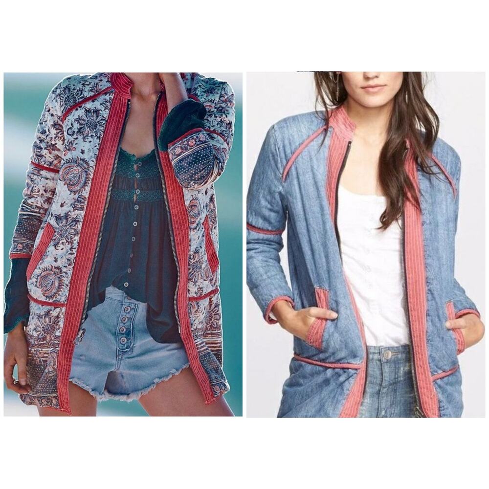 Free People Belario Reversible Quilted Jacket Womens Size Large